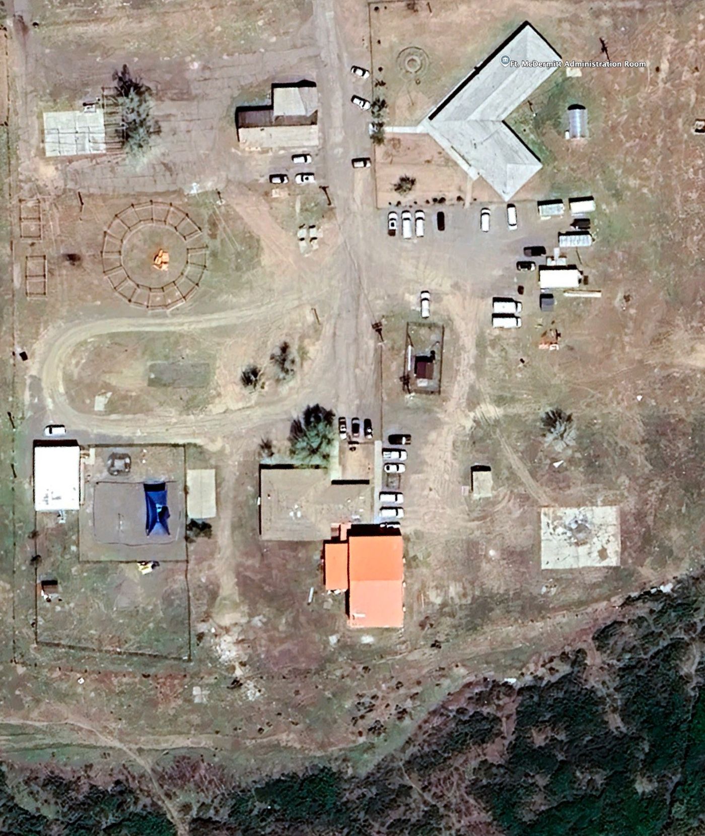 Aerial view of the Fort McDermitt community connected by Red Mountain Networks